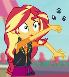 Size: 524x580 | Tagged: safe, edit, edited screencap, imported from derpibooru, screencap, sunset shimmer, equestria girls, equestria girls series, rollercoaster of friendship, age of sigmar, cropped, dice, gamer, gamer girl, geode of empathy, hammer, magical geodes, solo, stormcast eternals, throwing, warhammer (game), warhammer age of sigmar