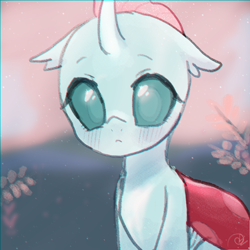 Size: 1000x1000 | Tagged: safe, artist:choyamy, imported from derpibooru, ocellus, changedling, changeling, blushing, cute, diaocelles, eyebrows, eyelashes, female, looking at you, png, solo, weapons-grade cute