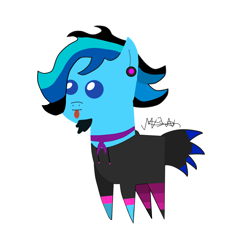 Size: 1968x2048 | Tagged: safe, artist:djmatinext, imported from derpibooru, oc, oc only, oc:blue harmony, earth pony, pony, base used, beard, blue eyes, facial hair, piercing, pointy ponies, simple background, solo, tongue out, white background