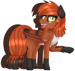 Size: 1920x1823 | Tagged: safe, artist:spokenmind93, imported from derpibooru, oc, oc only, vampire bat pony, adoptable, bat wings, cat eyes, fangs, nickit, pokémon, ponymon, raised hoof, simple background, slit eyes, slit pupils, transparent background, wings