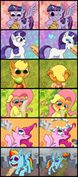 Size: 1600x3600 | Tagged: safe, artist:a-jaller, imported from derpibooru, applejack, fluttershy, pinkie pie, rainbow dash, rarity, twilight sparkle, alicorn, earth pony, pegasus, pony, unicorn, apple, food, twilight sparkle (alicorn), vomit, vomiting