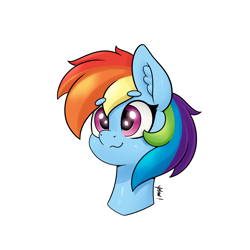 Size: 4000x4000 | Tagged: safe, artist:yelowcrom, imported from derpibooru, rainbow dash, pegasus, pony, bust, cute, female, mare, simple background, white background