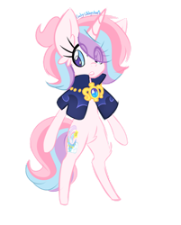 Size: 1280x1595 | Tagged: safe, artist:ladylullabystar, imported from derpibooru, oc, oc only, oc:lullaby star, alicorn, semi-anthro, clothes, simple background, solo, transparent background