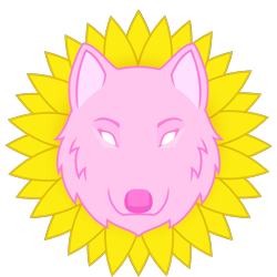 Size: 2001x2001 | Tagged: safe, artist:amgiwolf, imported from derpibooru, oc, oc only, oc:amgi, wolf, cutie mark, cutie mark only, flower, no pony, simple background, sunflower, transparent background