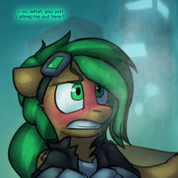 Size: 800x800 | Tagged: safe, artist:captainhoers, imported from derpibooru, oc, oc only, oc:atom smasher, cyborg, pegasus, the sunjackers, blushing, cute, cyberpunk, female, mare