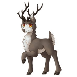 Size: 3000x3000 | Tagged: safe, artist:flaming-trash-can, imported from derpibooru, oc, oc:fir, deer, antlers, chest fluff, simple background, white background