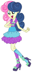 Size: 1092x2418 | Tagged: safe, artist:gmaplay, imported from derpibooru, bon bon, sweetie drops, human, equestria girls, life is a runway, alternate hairstyle, female, simple background, solo, transparent background