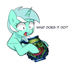 Size: 1218x1143 | Tagged: safe, artist:handgunboi, imported from derpibooru, lyra heartstrings, pony, unicorn, meme, pot, pot of greed, question, simple background, white background, yu-gi-oh!