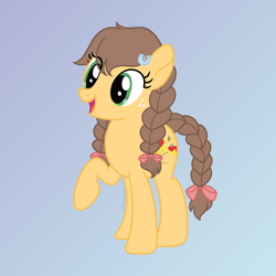 Size: 1700x1700 | Tagged: safe, artist:katelynleeann42, imported from derpibooru, oc, oc only, earth pony, pony, female, mare, open mouth, simple background, smiling, solo