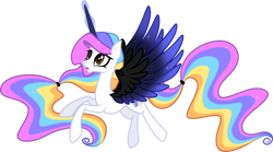 Size: 1280x713 | Tagged: safe, artist:helenosprime, imported from derpibooru, oc, oc only, oc:helenos, alicorn, pony, alicorn oc, female, horn, magic, mare, simple background, slim, solo, transparent background, wings