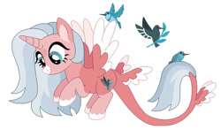 Size: 1024x636 | Tagged: safe, artist:kabuvee, imported from derpibooru, oc, oc only, alicorn, pony, female, mare, simple background, solo, tail wings, white background