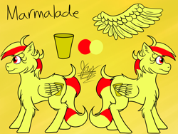 Size: 4200x3150 | Tagged: safe, artist:jay_wackal, imported from derpibooru, oc, oc only, oc:marmalade, pegasus, pony, original character do not steal, reference sheet, solo