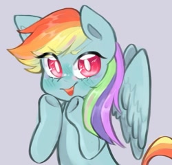 Size: 1215x1167 | Tagged: safe, artist:parappaya, imported from derpibooru, rainbow dash, pegasus, pony, blushing, cute, dashabetes, looking at you, open mouth, smiling, solo