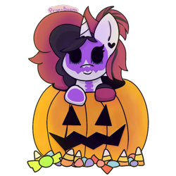 Size: 2896x2896 | Tagged: safe, artist:priseboom, imported from derpibooru, oc, oc only, oc:deadly heart, alicorn, pony, alicorn oc, black eye, black eyeliner, black eyeshadow, bone, candy, candy corn, chibi, clothes, costume, ear piercing, earring, emo, eyeshadow, female, food, halloween, halloween 2020, halloween costume, holiday, horn, jewelry, makeup, photo, piercing, png, ponytail, pumpkin, simple background, skeleton, socks, solo, stockings, thigh highs, transparent background, wings