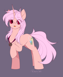 Size: 2160x2648 | Tagged: safe, artist:neonishe, imported from derpibooru, oc, oc only, pony, unicorn, commission, jewelry, necklace, simple background, solo