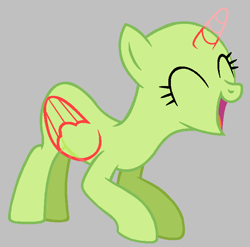 Size: 692x683 | Tagged: safe, artist:diamondbellefan25, imported from derpibooru, alicorn, pony, griffon the brush off, background pony, bald, base, eyes closed, female, gray background, laughing, mare, open mouth, simple background, smiling