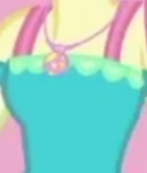 Size: 1920x2256 | Tagged: safe, imported from derpibooru, screencap, fluttershy, equestria girls, equestria girls series, outtakes (episode), boobshot, breasts, cropped, female, geode of fauna, jewelry, magical geodes, necklace, pictures of chests, solo