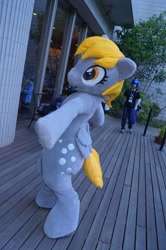 Size: 957x1440 | Tagged: safe, imported from derpibooru, derpy hooves, human, clothes, cosplay, costume, fursuit, irl, irl human, japan, japan ponycon, photo, ponysuit