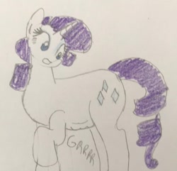 Size: 1079x1040 | Tagged: safe, artist:powerpup97, imported from derpibooru, rarity, pony, unicorn, hunger, hungry, sketch, solo, starving, stomach growl, stomach noise, traditional art