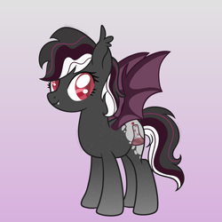 Size: 1700x1700 | Tagged: safe, artist:katelynleeann42, imported from derpibooru, oc, oc only, oc:toil anna bubble, bat pony, pony, female, mare, solo