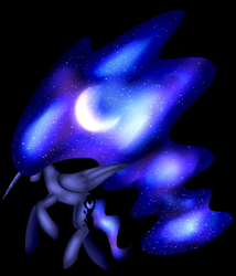 Size: 1740x2030 | Tagged: safe, artist:ladylullabystar, imported from derpibooru, princess luna, pony, ethereal mane, moon, solo