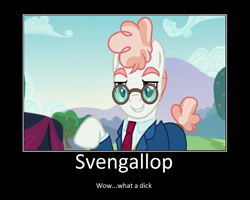 Size: 1075x860 | Tagged: safe, artist:thejboy88, edit, edited screencap, imported from derpibooru, screencap, svengallop, earth pony, pony, the mane attraction, demotivational poster, male, meme, stallion, vulgar