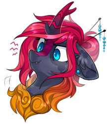 Size: 727x842 | Tagged: safe, artist:trickate, imported from derpibooru, oc, oc only, oc:obsidia flame, kirin, female, mare, rcf community, simple background, solo, transparent background