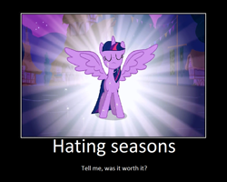 Size: 1075x860 | Tagged: safe, artist:thejboy88, edit, edited screencap, imported from derpibooru, screencap, twilight sparkle, alicorn, magical mystery cure, demotivational poster, meme, motivational poster, opinion, twilight sparkle (alicorn)