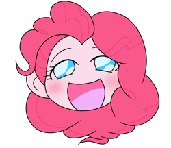 Size: 740x640 | Tagged: safe, alternate version, artist:batipin, imported from derpibooru, part of a set, pinkie pie, equestria girls, blushing, head only, looking at you, open mouth, simple background, solo, transparent background, volumetric mouth
