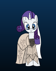 Size: 1270x1600 | Tagged: safe, artist:platinumdrop, imported from derpibooru, rarity, pony, clothes, dress, elizabeth swann, gradient background, ponified, request, simple background, solo, wedding dress