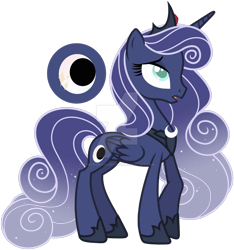 Size: 1280x1369 | Tagged: safe, artist:auroranovasentry, imported from derpibooru, oc, oc only, oc:moonlight sonata, alicorn, pony, female, mare, offspring, parent:king sombra, parent:princess luna, parents:lumbra, simple background, solo, transparent background