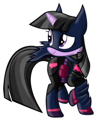 Size: 2057x2574 | Tagged: safe, artist:joeycrick, imported from derpibooru, twilight sparkle, pony, unicorn, alternate mane color, arkham asylum, batman, crossover, solo