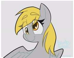 Size: 2048x1616 | Tagged: safe, artist:pseudoartist_, imported from derpibooru, derpy hooves, pegasus, pony, bust, cute, derpabetes, eye clipping through hair, eyebrows, eyebrows visible through hair, female, heart eyes, mare, portrait, solo, wingding eyes