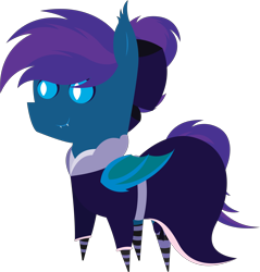 Size: 5795x6073 | Tagged: safe, artist:tikibat, derpibooru exclusive, imported from derpibooru, oc, oc only, oc:stardust, oc:stardust(cosmiceclipse), bat pony, pony, bat pony oc, bat wings, bow, clothes, crossdressing, dress, ear fluff, fangs, femboy, hair bow, male, membranous wings, pointy ponies, simple background, slit eyes, slit pupils, socks, solo, stallion, striped socks, transparent background, wings