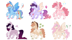 Size: 2313x1301 | Tagged: safe, artist:jaysey, artist:softiesuns, imported from derpibooru, applejack, fluttershy, pinkie pie, rainbow dash, rarity, twilight sparkle, alicorn, earth pony, pegasus, pony, unicorn, base used, female, leonine tail, mane six, mare, redesign, simple background, transgender, transparent background, twilight sparkle (alicorn)