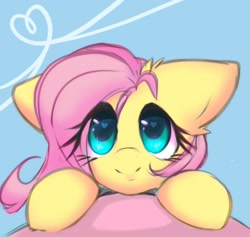 Size: 1354x1285 | Tagged: safe, artist:darkmaxxie, imported from derpibooru, fluttershy, pegasus, pony, bust, cute, daaaaaaaaaaaw, female, floppy ears, heart eyes, looking at you, looking up, looking up at you, shyabetes, smiling, solo, wingding eyes