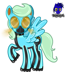 Size: 3840x4154 | Tagged: safe, artist:damlanil, imported from derpibooru, oc, oc only, oc:sea glow, pegasus, pony, boots, clothes, collar, commission, cutie mark accessory, cutie mark collar, gas mask, heart, heart eyes, latex, male, mask, raised hoof, rubber, rubber drone, shiny, shiny mane, shoes, show accurate, simple background, solo, stallion, transformation, transparent background, vector, wingding eyes, wings