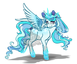 Size: 1200x1000 | Tagged: safe, artist:lavvythejackalope, imported from derpibooru, oc, oc only, pegasus, pony, female, glowing hooves, jewelry, mare, pegasus oc, simple background, smiling, solo, tiara, white background, wings