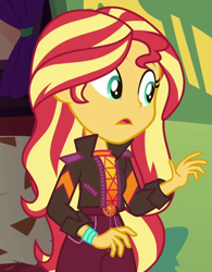 Size: 667x854 | Tagged: safe, imported from derpibooru, screencap, sunset shimmer, equestria girls, equestria girls series, sunset's backstage pass!, spoiler:eqg series (season 2), cropped, solo