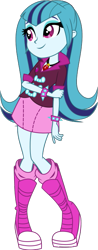Size: 293x748 | Tagged: safe, artist:kimberlythehedgie, edit, imported from derpibooru, vector edit, sonata dusk, equestria girls, rainbow rocks, alternate hairstyle, boots, clothes, cute, female, gem, loose hair, miniskirt, shoes, simple background, siren gem, skirt, smiling, socks, solo, sonatabetes, transparent background, vector