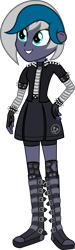 Size: 2000x6636 | Tagged: safe, artist:n0kkun, imported from derpibooru, oc, oc only, oc:elizabat stormfeather, equestria girls, belt, boots, choker, clothes, compression shorts, equestria girls-ified, female, grin, hoodie, jacket, leather jacket, ripped stockings, shoes, simple background, skirt, smiling, socks, solo, spiked choker, spiked wristband, stockings, thigh highs, torn clothes, transparent background, wristband