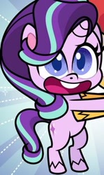 Size: 232x388 | Tagged: safe, artist:orin331, imported from derpibooru, starlight glimmer, sunset shimmer, pony, unicorn, derpibooru, my little pony: pony life, cropped, exploitable meme, female, g4.5, juxtaposition, juxtaposition fail, meme, meta, pony life, smiling, solo focus