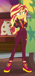 Size: 400x873 | Tagged: safe, imported from derpibooru, screencap, sunset shimmer, equestria girls, equestria girls series, sunset's backstage pass!, spoiler:eqg series (season 2), clothes, cropped, music festival outfit, solo