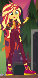 Size: 465x943 | Tagged: safe, imported from derpibooru, screencap, sunset shimmer, equestria girls, equestria girls series, sunset's backstage pass!, spoiler:eqg series (season 2), cropped, female, geode of empathy, magical geodes, music festival outfit, solo