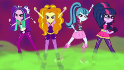 Size: 4000x2250 | Tagged: safe, artist:bigpurplemuppet99, imported from derpibooru, adagio dazzle, aria blaze, sci-twi, sonata dusk, twilight sparkle, equestria girls, rainbow rocks, clothes swap, the dazzlings, traitor sparkle