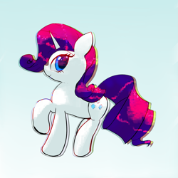 Size: 1275x1275 | Tagged: safe, artist:vultraz, rarity, unicorn, female, gradient background, simple background, solo