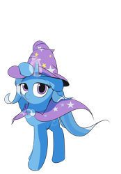 Size: 2224x3192 | Tagged: safe, artist:vultraz, trixie, pony, unicorn, cape, clothes, female, hat, levitation, looking at you, magic, simple background, solo, telekinesis, transparent background, trixie's cape, trixie's hat
