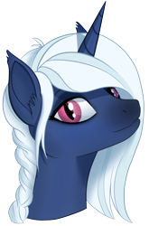 Size: 758x1147 | Tagged: safe, artist:korenav, oc, oc only, oc:fintan, pony, unicorn, bust, eyeshadow, femboy, horn, looking at you, makeup, male, portrait, simple background, slit eyes, snip (coat marking), solo, transparent background, unicorn oc