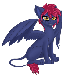 Size: 1280x1500 | Tagged: safe, artist:korenav, imported from ponybooru, oc, oc only, oc:jovin, oc:jovin sharpsight, sphinx, butt freckles, freckles, looking at you, male, simple background, sitting, solo, sphinx oc, spread wings, transparent background, wings, yellow eyes