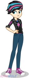 Size: 1316x3141 | Tagged: safe, artist:amgiwolf, imported from derpibooru, oc, oc only, oc:yumiko nya, equestria girls, clothes, converse, female, hand on hip, pants, shoes, simple background, solo, transparent background